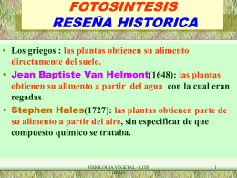 FOTOSINTESIS RESEÑA HISTORICA
