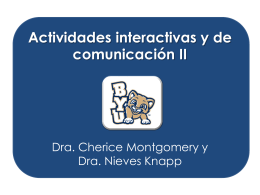 Actividades interactivas y de comunicación I