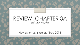 REVIEW: CHAPTER 3a Señora pagán