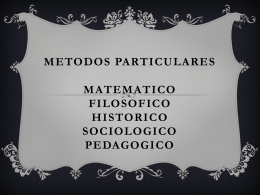 METODOS PARTICULARES MATEMATICO FILOSOFICO