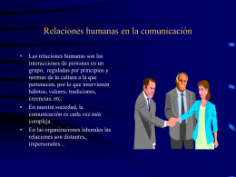 Relaciones humanas en la comunicación