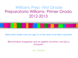 Williams Prep- First Grade 2012-2012