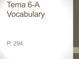 Tema 6-A Vocabulary