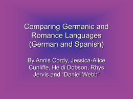 Comparing Germanic and Romance Languages (German