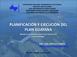 Planificación y Ejecución del Plan Guayana
