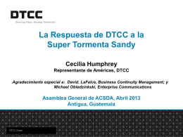 DTCC’s Response to Super Storm Sandy
