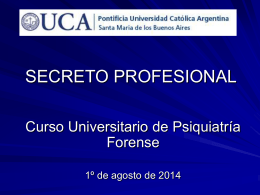 SECRETO PROFESIONAL - UCA Pontificia Universidad