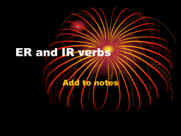 ER and IR verbs
