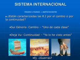 SISTEMA INTERNACIONAL - Relaciones Internacionales