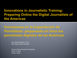 Innovations in Journalism Training in the