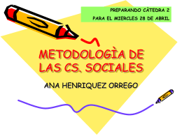 METODOLOGÌA DE LAS CS. SOCIALES