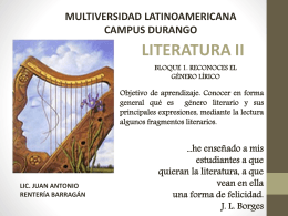 LITERATURA II BLOQUE 1 RECONOCES EL GENERO LIRICO