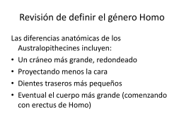 Recap of Defining the Genus Homo