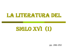 LA LITERATURA DEL SIGLO XVI (I)