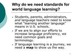 Course #EDC&I 495: World Languages: Standards and