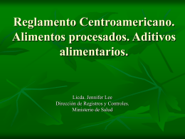 Reglamento Centroamericano. Alimentos procesados.