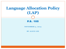 Language Allocation Policy (LAP)
