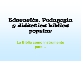 Educación, Pedagogía y didáctica bíblica popular