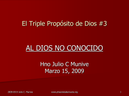 El triple proposito de Dios