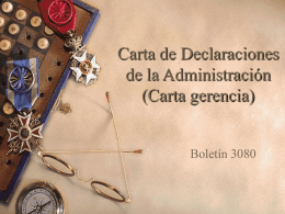 Carta de Declaraciones de la Administración (Carta