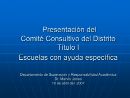 District Advisory Committee Presentation Title I