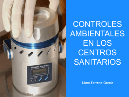 CONTROLS AMBIENTAL ALS CENTRES SANITARIS
