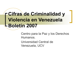 Cifras de Criminalidad y Violencia en Venezuela