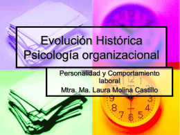 Evolución Historica Psicología organizacional