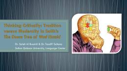 Thinking Critically: Tradition Versus Modernity in