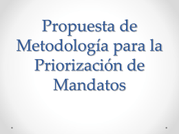Metodología para la Priorización de Mandatos
