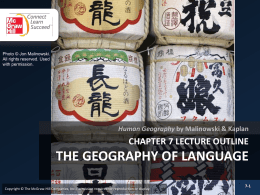 CHAPTER 7: GEOGRAPHY OF LANGUAGE