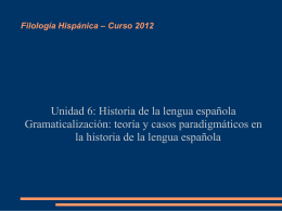 Filología Hispánica – Curso 2012