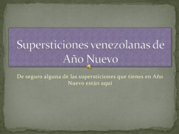 Supersticiones venezolanas de Año nuevo