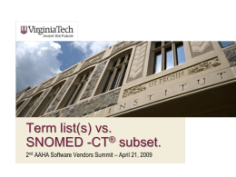 Term list(s) vs SNOMED -CT® subset.