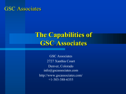 GSC Associates capabilities