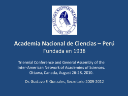 Academia Nacional de Ciencias – Perú Fundada en