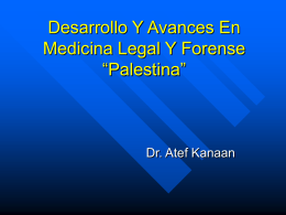 Desarrollo Medicina Legal En Palestina