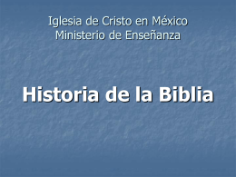 Ministerio de Enseñanza Introducción a la Biblia