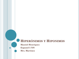 Hiperónimos y Hiponimos