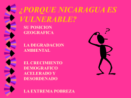 PORQUE NICARAGUA ES VULNERABLE