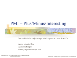 PMI – Plus/Minus/Interesting