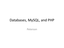 Databases, MySQL, and PHP