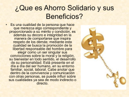 ¿Que es Ahorro Solidario y sus Beneficios? -