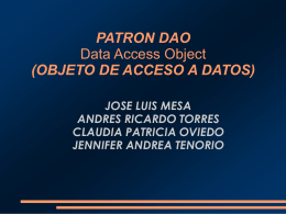 PATRON DAO Data Access Object (OBJETO DE ACCESO A