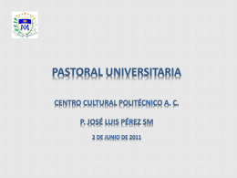Diapositiva 1 - Coordinación de Pastoral Urbana