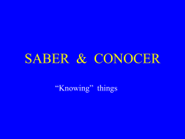 SABER & CONOCER