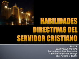 HABILIDADES DIRECTIVAS DEL SERVIDOR CRISTIANO
