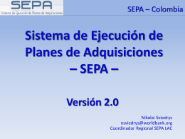 Sistema de Ejecucion de Planes de Adquisiciones – SEPA