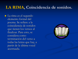 LA RIMA, Coincidencia de sonidos.