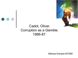 Cadot, Oliver. Corruption as a Gamble. 1986-87.